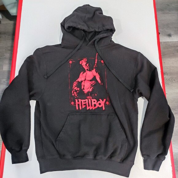 Hellboy hoodie boys size S black with graphic design loose fit pull over - Picture 1 of 7
